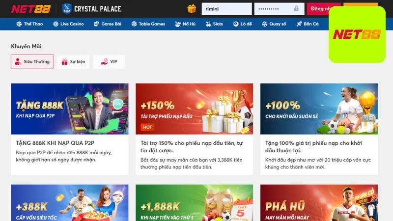 Hệ thống khuyến mãi giá trị và độc quyền tại nhà cái